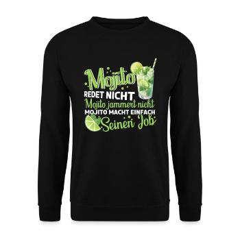 Mojito redte nicht Mojito macht einfach seinen Job - Unisex Pullover - Schwarz - Vorne - Alina (178cm) & Michal (187cm)