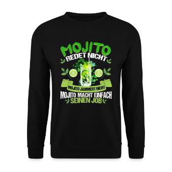 Mojito redte nicht Mojito macht einfach seinen Job - Unisex Pullover - Schwarz - Vorne - Alina (178cm) & Michal (187cm)