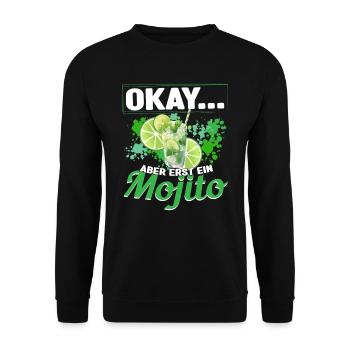 Mojto Longdrink Cocktail - Unisex Pullover - Schwarz - Vorne - Alina (178cm) & Michal (187cm)