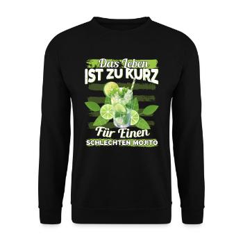 Mojito Longdrink Das Leben ist zu kurz - Unisex Pullover - Schwarz - Vorne - Alina (178cm) & Michal (187cm)