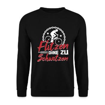 E-Bike Elektrofahrrad Flitzen ohne zu schwitzen - Unisex Pullover - Schwarz - Vorne - Alina (178cm) & Michal (187cm)
