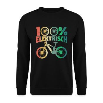 E-Bike EBike Elektrofahrrad 100% elektrisch - Unisex Pullover - Schwarz - Vorne - Alina (178cm) & Michal (187cm)