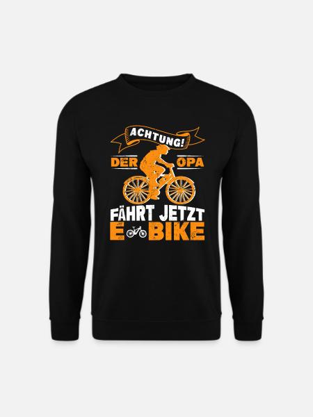 EBike Opa Rentner Pedelec Fahrrad Elektro Rad - Unisex Pullover - Schwarz