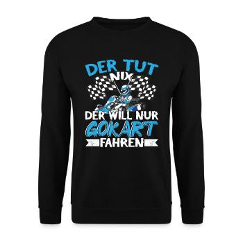 Gokart Kartfahren Karting Der tut nix - Unisex Pullover - Schwarz - Vorne - Alina (178cm) & Michal (187cm)