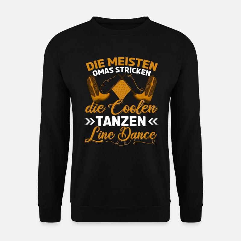 Line Dance Oma Stricken Tanzen Cowboystiefel - Unisex Pullover - Schwarz