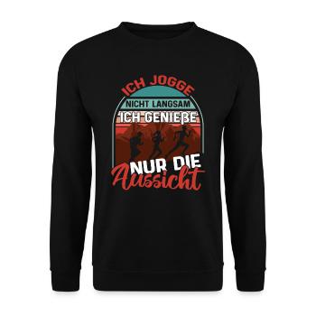Joggen Ausdauersport Läufer - Unisex Pullover - Schwarz - Vorne - Alina (178cm) & Michal (187cm)