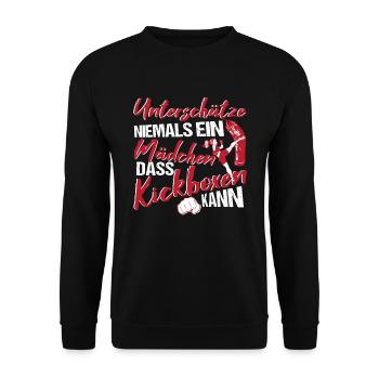 Kickboxen Mädchen Kampfsport Boxen - Unisex Pullover - Schwarz - Vorne - Alina (178cm) & Michal (187cm)