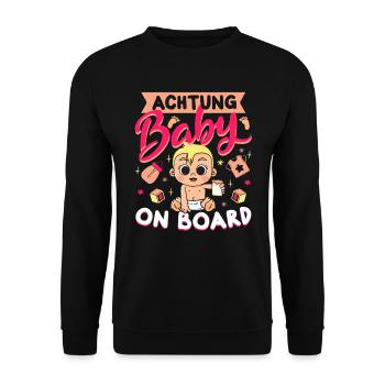 Schwangerschaft Babyparty Babybauch Baby - Unisex Pullover - Schwarz - Vorne - Alina (178cm) & Michal (187cm)