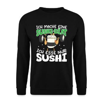 Sushi Diät - Unisex Pullover - Schwarz - Vorne - Alina (178cm) & Michal (187cm)
