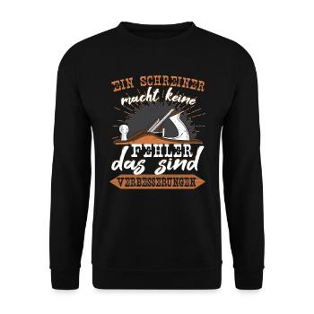Tischler Handwerker Schreiner - Unisex Pullover - Schwarz - Vorne - Alina (178cm) & Michal (187cm)