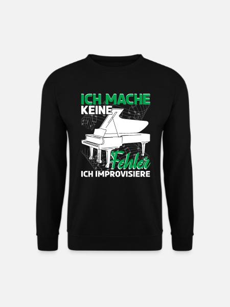 Klavier Pianist Ich mache keine Fehler - Unisex Pullover - Schwarz