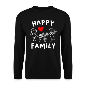 Happy Family - Unisex Sweatshirt - black - Front - Alina (178cm) & Michal (187cm)