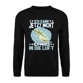 Segelflieger Pilot Segelfliegen Flugzeug - Unisex Pullover - Schwarz - Vorne - Alina (178cm) & Michal (187cm)