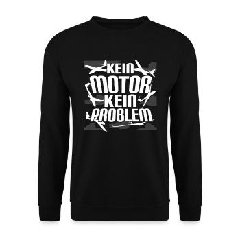 Segelflieger Pilot Flugzeug Kein Motor - Unisex Pullover - Schwarz - Vorne - Alina (178cm) & Michal (187cm)