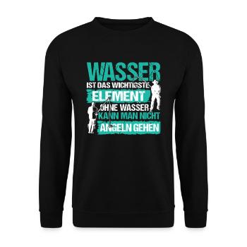 Angler Fischer Ich gehe jetzt Angeln - Unisex Pullover - Schwarz - Vorne - Alina (178cm) & Michal (187cm)