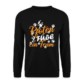 Canicross 4 Pfoten 2 Füße ein Team - Unisex Pullover - Schwarz - Vorne - Alina (178cm) & Michal (187cm)