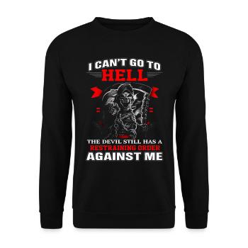 23F 0350 bk - Sweat-shirt Unisexe - noir - Devant - Alina (178cm) & Michal (187cm)