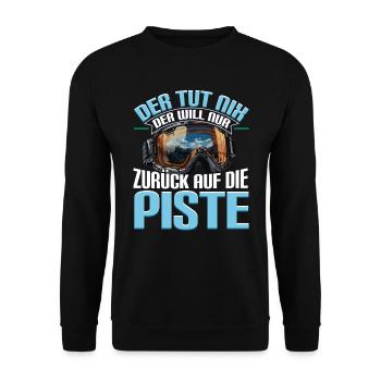 Ski Skifahren Skifahrer Der tut nix - Unisex Pullover - Schwarz - Vorne - Alina (178cm) & Michal (187cm)