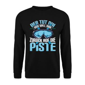 Ski Skifahren Skifahrer Der tut nix - Unisex Pullover - Schwarz - Vorne - Alina (178cm) & Michal (187cm)