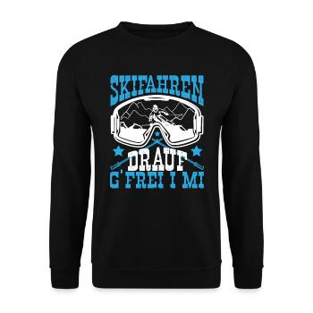 Skifahrer Skiurlaub Ski Drauf G´Frei I Mi - Unisex Pullover - Schwarz - Vorne - Alina (178cm) & Michal (187cm)