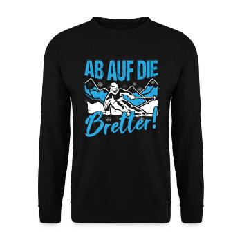 Skifahren Skiurlaub Ab auf die Bretter Ski - Unisex Pullover - Schwarz - Vorne - Alina (178cm) & Michal (187cm)