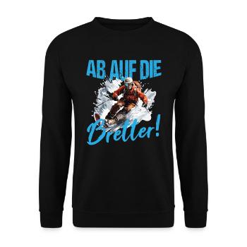 Skifahren Skiurlaub Ab auf die Bretter Ski - Unisex Pullover - Schwarz - Vorne - Alina (178cm) & Michal (187cm)