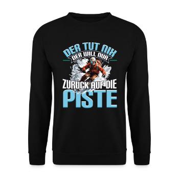 Ski Skifahren Skifahrer Der tut nix - Unisex Pullover - Schwarz - Vorne - Alina (178cm) & Michal (187cm)