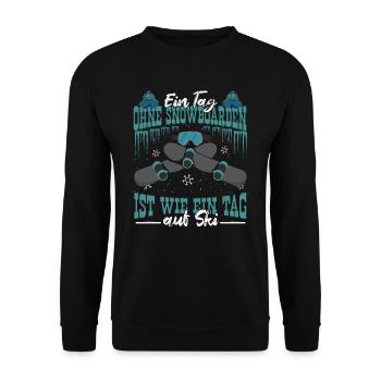 Snowboarden Snowboard Snowboardfahrer Piste - Unisex Pullover - Schwarz - Vorne - Alina (178cm) & Michal (187cm)