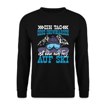 Snowboarden Snowboard Snowboardfahrer Piste - Unisex Pullover - Schwarz - Vorne - Alina (178cm) & Michal (187cm)