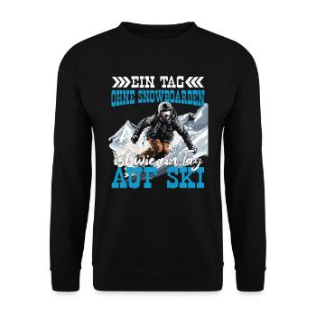 Snowboarden Snowboard Snowboardfahrer Piste - Unisex Pullover - Schwarz - Vorne - Alina (178cm) & Michal (187cm)