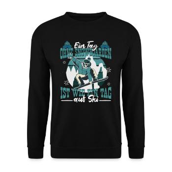 Snowboarden Snowboard Snowboardfahrer Piste - Unisex Pullover - Schwarz - Vorne - Alina (178cm) & Michal (187cm)