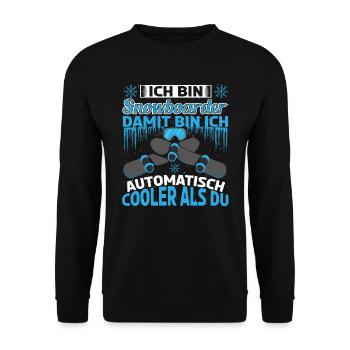 Snowboard Snowboarden Snowboardfahrer - Unisex Pullover - Schwarz - Vorne - Alina (178cm) & Michal (187cm)
