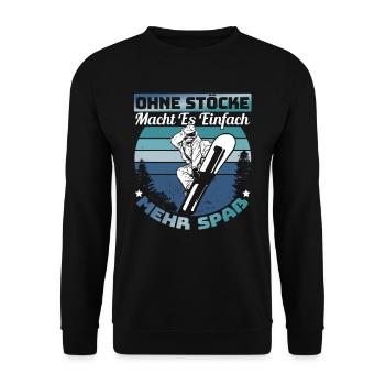 Snowboarder Snowboarding Snowboarden Ohne Stöcke - Unisex Pullover - Schwarz - Vorne - Alina (178cm) & Michal (187cm)