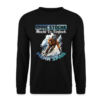 Snowboarder Snowboarding Snowboarden Ohne Stöcke - Unisex Pullover - Schwarz - Vorne - Alina (178cm) & Michal (187cm)