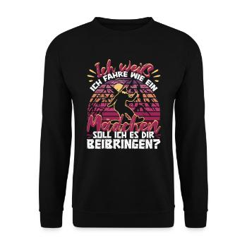 Snowboard Snowboarderin Mädchen Snowboardfahrerin - Unisex Pullover - Schwarz - Vorne - Alina (178cm) & Michal (187cm)