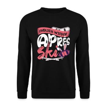Après Ski Skifahren Skiurlaub Hüttenparty Saufen - Unisex Pullover - Schwarz - Vorne - Alina (178cm) & Michal (187cm)