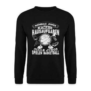 Basketball Basketballer Normale Jungs machen Hausa - Unisex Pullover - Schwarz - Vorne - Alina (178cm) & Michal (187cm)