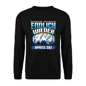 Après Ski Skifahren Skiurlaub Hüttenparty Saufen - Unisex Pullover - Schwarz - Vorne - Alina (178cm) & Michal (187cm)