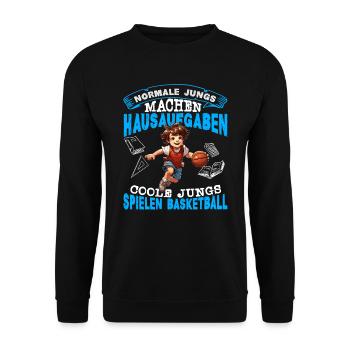 Basketball Basketballer Normale Jungs machen Hausa - Unisex Pullover - Schwarz - Vorne - Alina (178cm) & Michal (187cm)