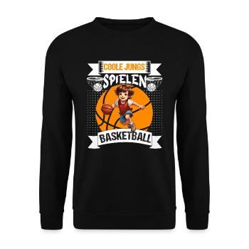 Basketball Basketballer Coole Jungs - Unisex Pullover - Schwarz - Vorne - Alina (178cm) & Michal (187cm)