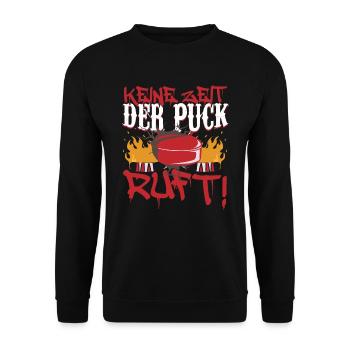 Eishockey Eishockeyspieler Puck - Unisex Pullover - Schwarz - Vorne - Alina (178cm) & Michal (187cm)