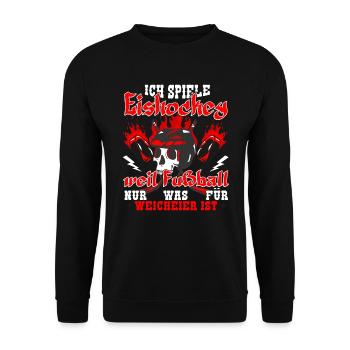 Eishockey Eishockeyspieler Puck - Unisex Pullover - Schwarz - Vorne - Alina (178cm) & Michal (187cm)