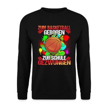 Basketball Basketballspieler Zur Schule gezwungen - Unisex Pullover - Schwarz - Vorne - Alina (178cm) & Michal (187cm)