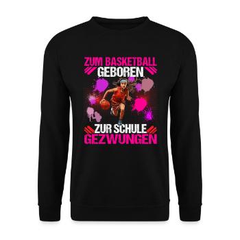 Basketball Basketballspieler Zur Schule gezwungen - Unisex Pullover - Schwarz - Vorne - Alina (178cm) & Michal (187cm)