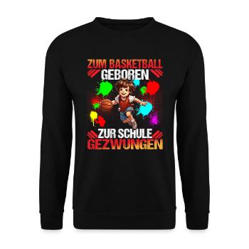 Basketball Basketballspieler Zur Schule gezwungen - Unisex Pullover - Schwarz - Vorne - Alina (178cm) & Michal (187cm)