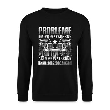 LKW Berufskraftfahrer LKW-Fahrer - Unisex Pullover - Schwarz - Vorne - Alina (178cm) & Michal (187cm)