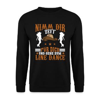 Line Dance Linedancer Nimm dir Zeit für dich - Unisex Pullover - Schwarz - Vorne - Alina (178cm) & Michal (187cm)