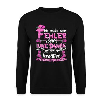 Line Dance Country Ich mach keine Fehler - Unisex Pullover - Schwarz - Vorne - Alina (178cm) & Michal (187cm)