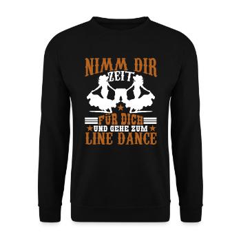 Line Dance Linedancer Nimm dir Zeit für dich - Unisex Pullover - Schwarz - Vorne - Alina (178cm) & Michal (187cm)