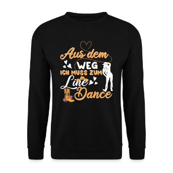 Line Dance Linedance Tanzen Aus dem Weg - Unisex Pullover - Schwarz - Vorne - Alina (178cm) & Michal (187cm)